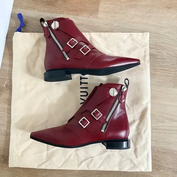 Louis Vuitton Jumble Flat Ankle Boot Size 38 7 7.5 Pointed Toe Leather NIB New - Picture 10 of 16
